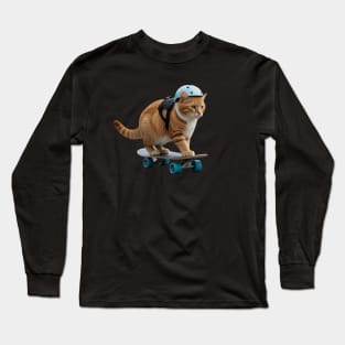 SKATER CAT Long Sleeve T-Shirt